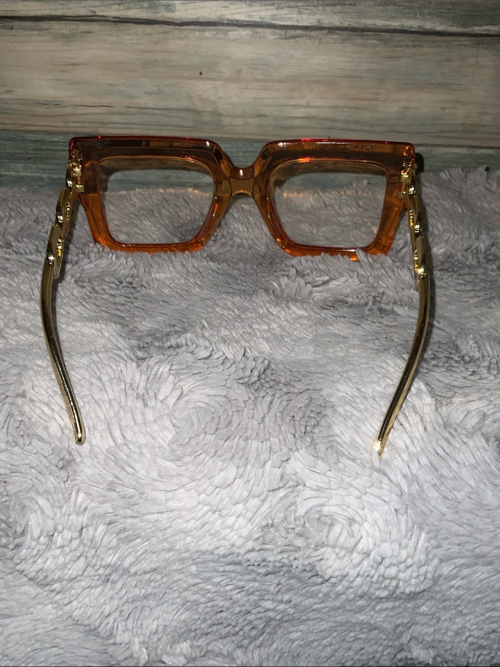 Bold Amber Square Frame Women's Glasses - Picture 2 of 4